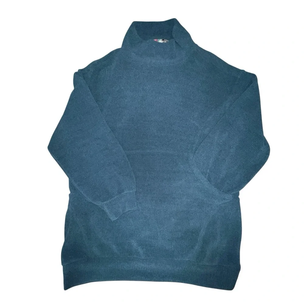 Free People Beach Women's Ronda Pullover Tunic‎ Mock Neck Blue Size XS Sweater